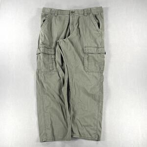 Wrangler All Terrain Cargo Pants Mens (38x29) Grayish Green Outdoors Hiking Work